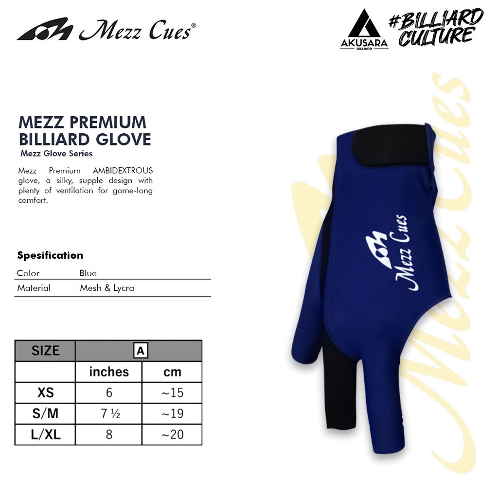 Glove Mezz Billiard Original - Navy S/M