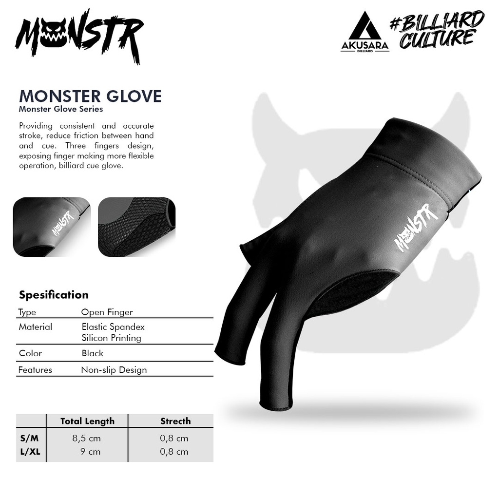 Glove MONSTR Premium - Black S/M