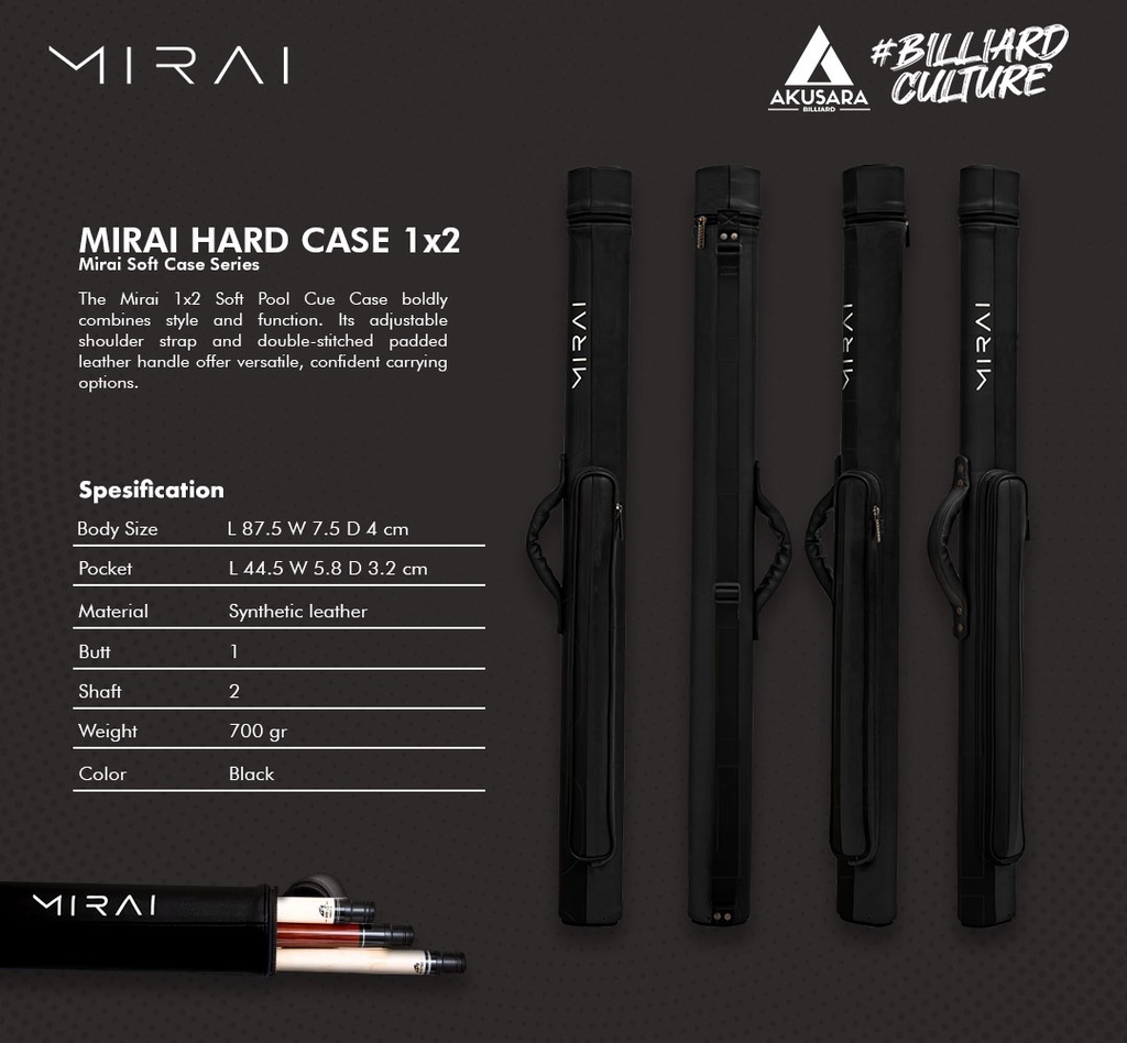 HARD CASE MIRAI 1X2 BLACK