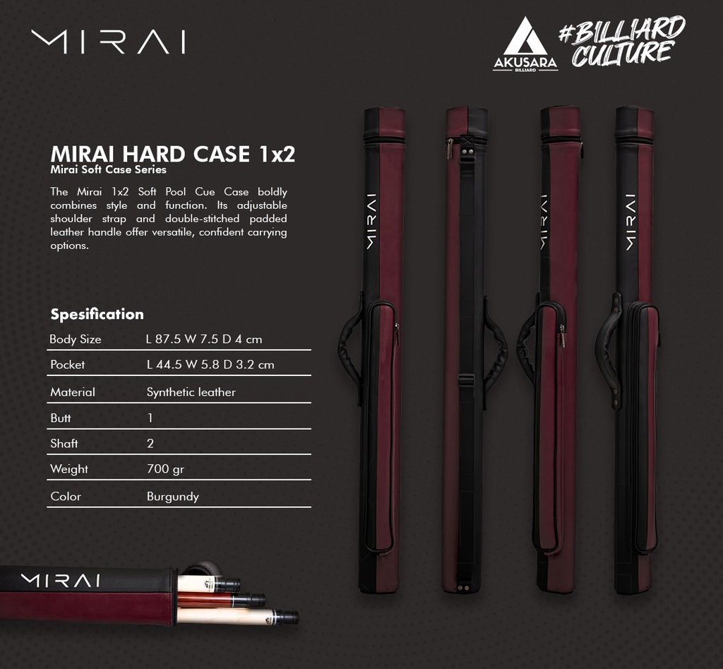 CASE MIRAI 1X2 BURGUNDY