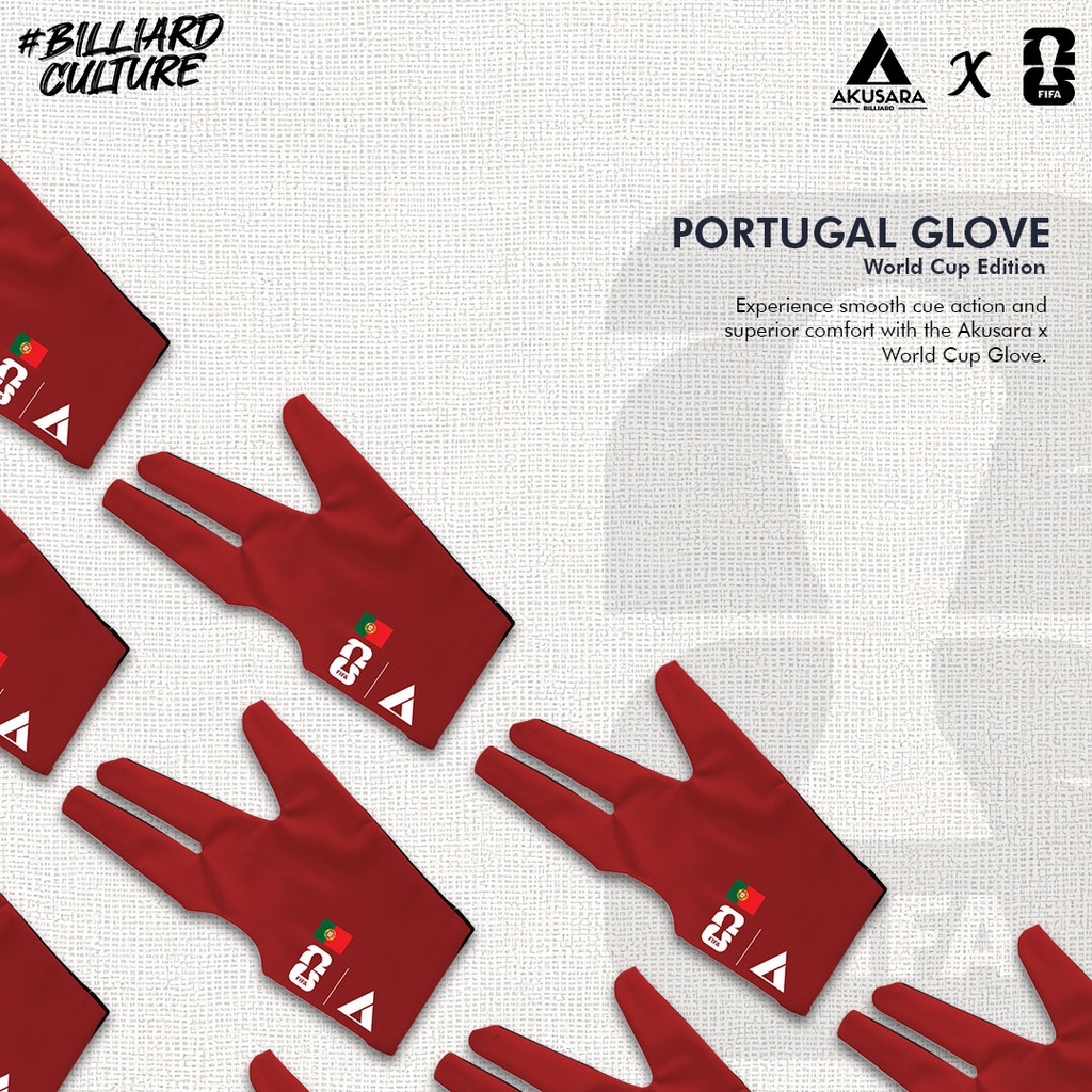 Glove Billiard Akusara X World Cup Edition - Portugal