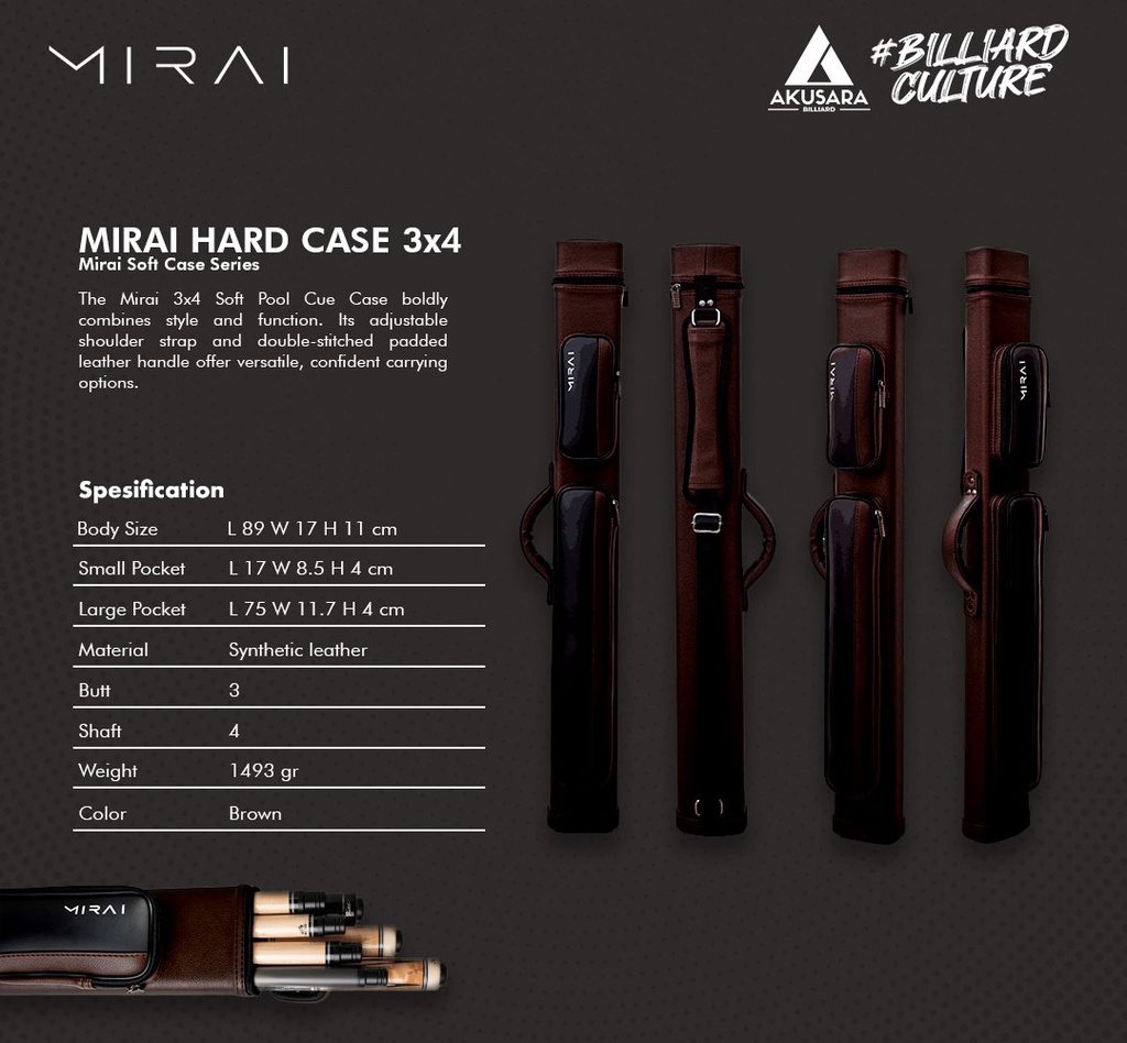 HARD CASE MIRAI 3X4 BROWN