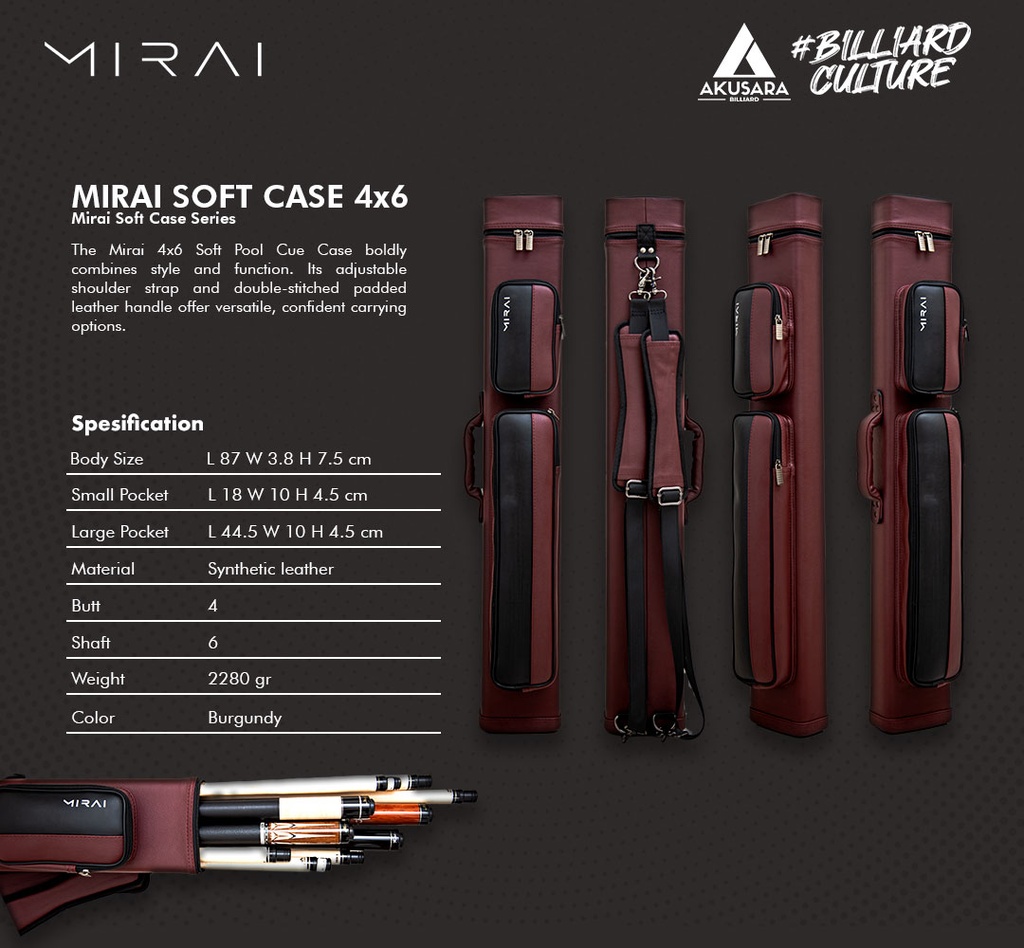 HARD CASE MIRAI 4X6 BURGUNDY