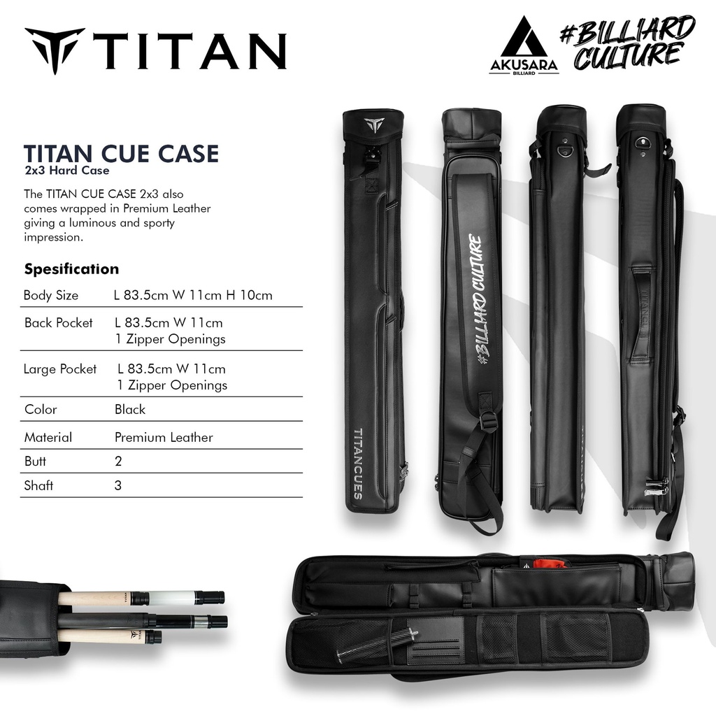 Soft Case Cue Titan Leather Billiard Culture 2x3
