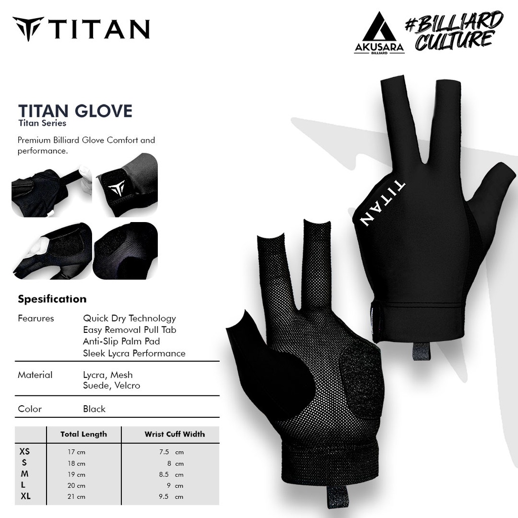 GLOVE TITAN ESSENTIAL BLACK-M