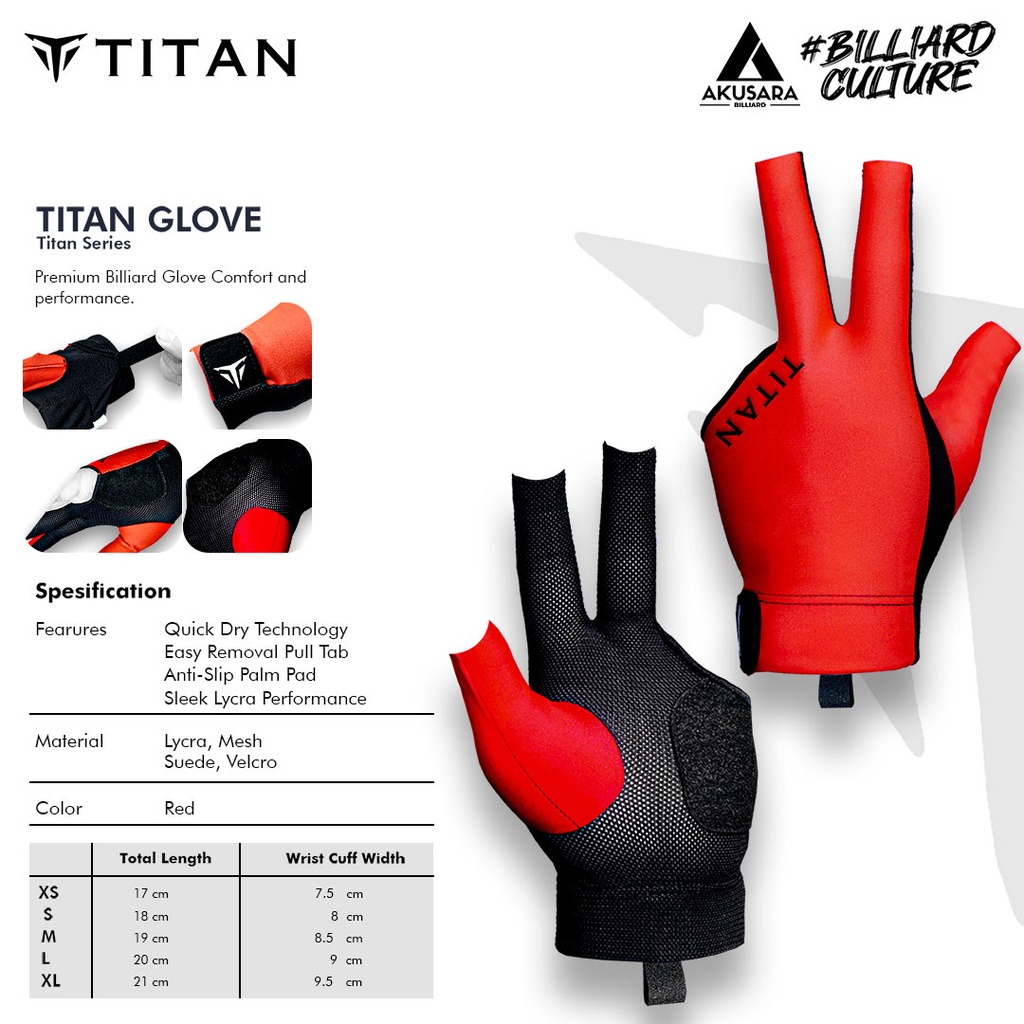GLOVE TITAN ESSENTIAL RED-M